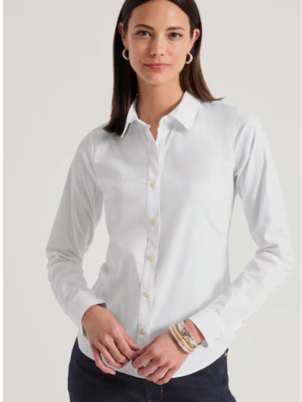 J. Jill White Button Down Shirt Blouse Top Long Sleeve X-Large Women's NWT